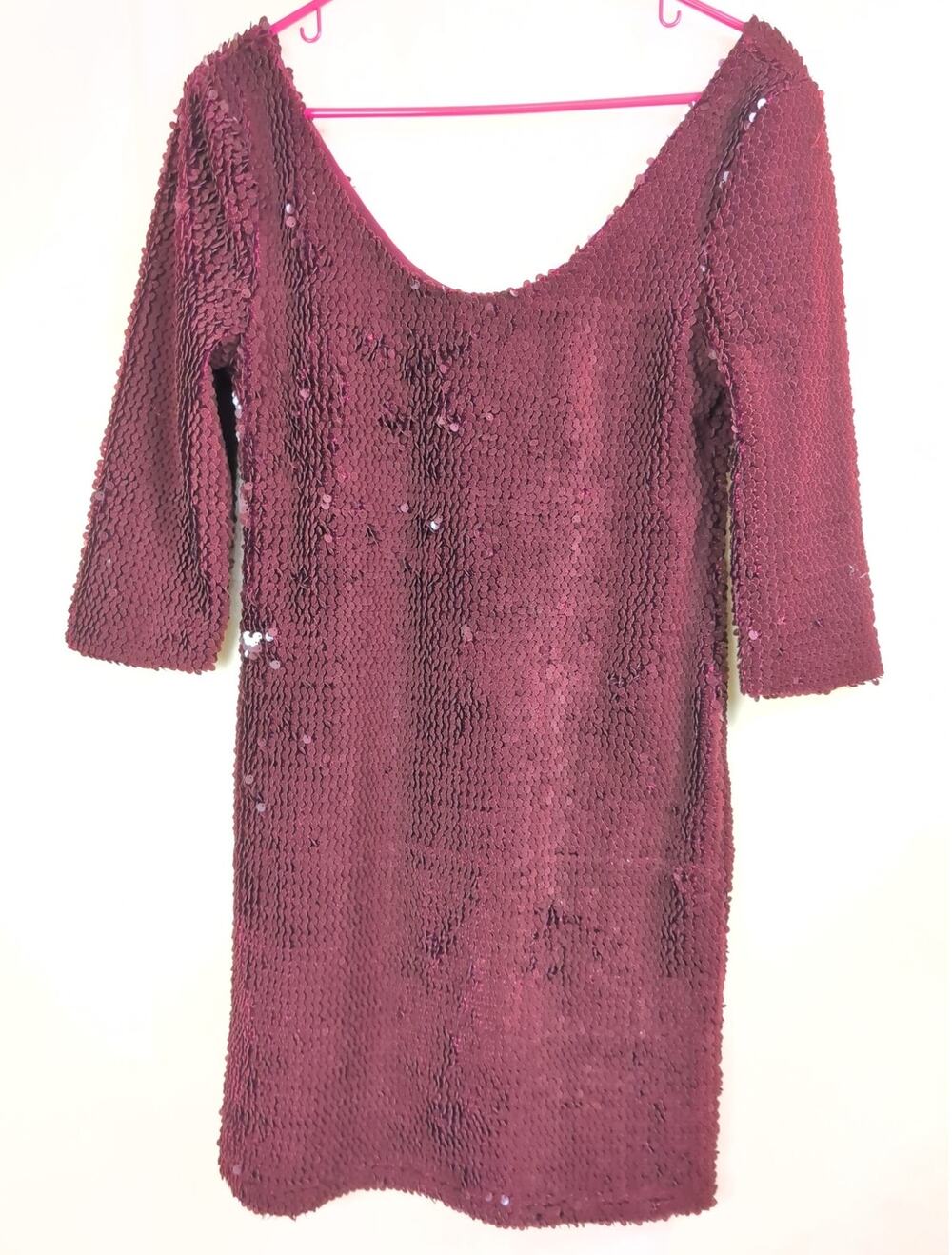 BB Dakota wine velvet sequin bodycon dress Size M Holiday Cocktail Party Glam